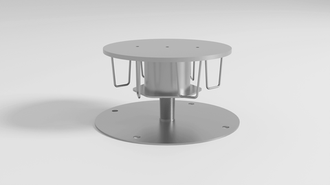 HCJ adjustable embedded bollard base for concrete slabs protecting warehouse floors from forklift impact
